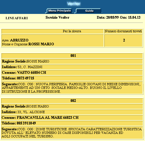 <Frame Evidenza Documenti VERITER come DEMO>